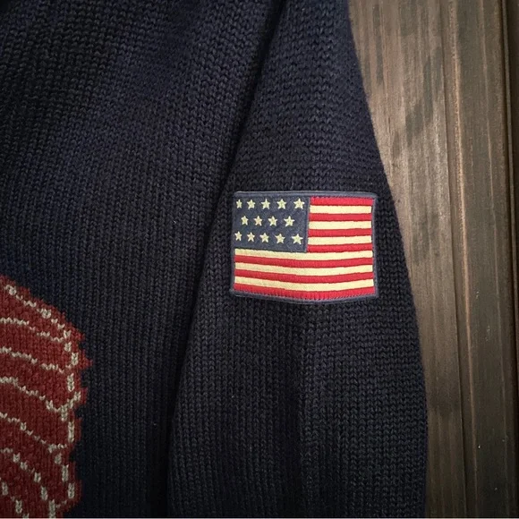 RALPH LAUREN Rugby Shawl Knitted Sweater - Picture 5 of 11